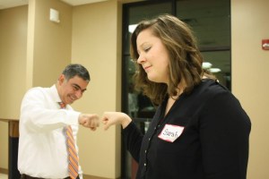 Fist bump at the book signing, October 2014